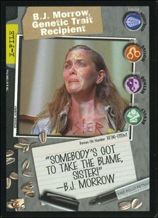 X-Files: Premiere Edition (Base Set) card XF96-0119v1 B.J. Morrow, Genetic Trait Recipient
