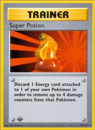 Pokemon (Base Set) card 90/102 Super Potion (1st Edition) - Shadowless