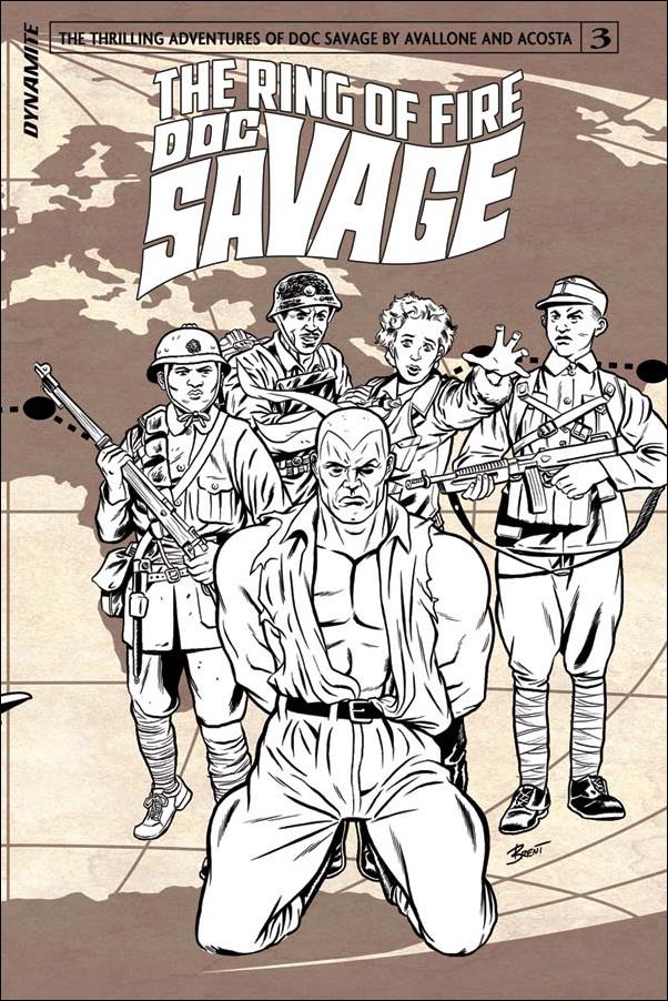 Doc Savage: The Ring of Fire issue 3-C B&W Connecting Cover