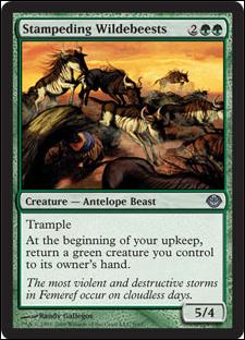 Magic the Gathering: Duel Decks: Garruk vs. Liliana (Base Set) card 9 Stampeding Wildebeests