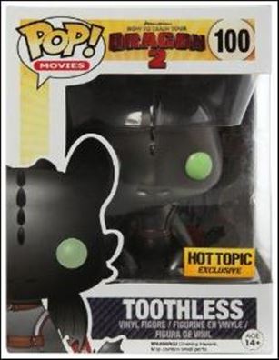 POP! Movies figure 100-B Toothless (Metallic) Hot Topic Exclusive