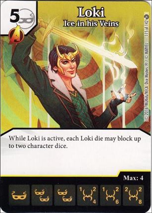 Marvel Dice Masters Civil War card 115 Loki: I e In His Veins
