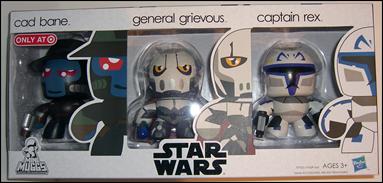 Mini Muggs 3-Pack (Star Wars) figure 1 Cad Bane, Gen. Grievous, Captain Rex (Target Excl)