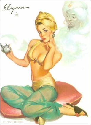 Elvgren's Calendar Pinups (Base Set) card 67 At Your Service