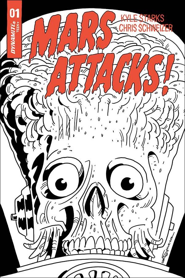 Mars Attacks (2018) issue 1-K Chris Schweizer 1:50 Black & White Cover