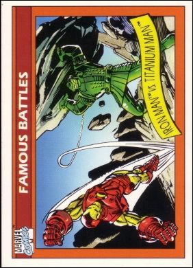Marvel Universe: Series 1 (Base Set) card 121 Iron Man vs Titanium Man