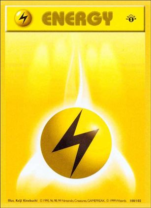 Pokemon (Base Set) card 100/102 Electric Energy (1st Edition) - Shadowless