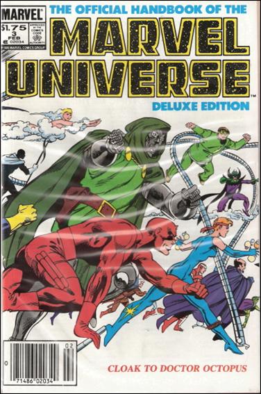 Official Handbook of the Marvel Universe (1985) issue 3-B Canadian Price Cover