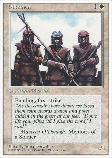 Magic the Gathering: 4th Edition (Base Set) card 42 Pikemen