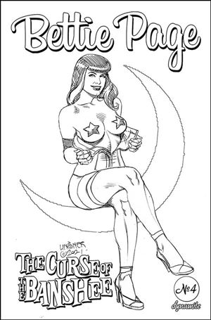 Bettie Page: The Curse of the Banshee issue 4-N Joseph Michael Linsner 1:25 Black & White Cover