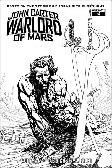 John Carter: Warlord of Mars (2014) issue 4-E Bart Sears 1:10 Black & White Cover