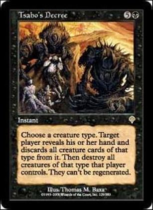 Magic the Gathering: Invasion (Base Set) card 129 Tsabo's Decree