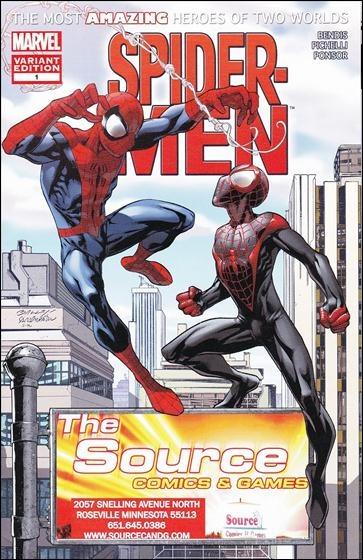 Spider-Men issue 1-MS Mark Bagley Source Comics & Games Cover