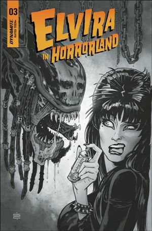 Elvira in Horrorland issue 3-G Silvia Califano 1:20 Black & White Cover