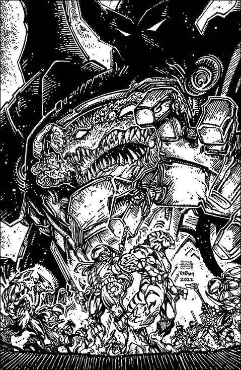 Mighty Morphin Power Rangers / Teenage Mutant Ninja Turtles II issue 5-F Eastman & Williams II B&W 1:10 Cover