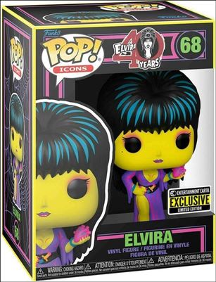 POP! Icons figure 68-B Elvira (Blacklight) Entertainment Earth Exclusive