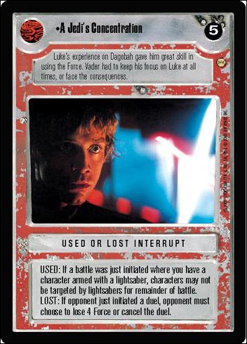 Star Wars: Tatooine Limited (Base Set) card 83 A Jedi's Concentration