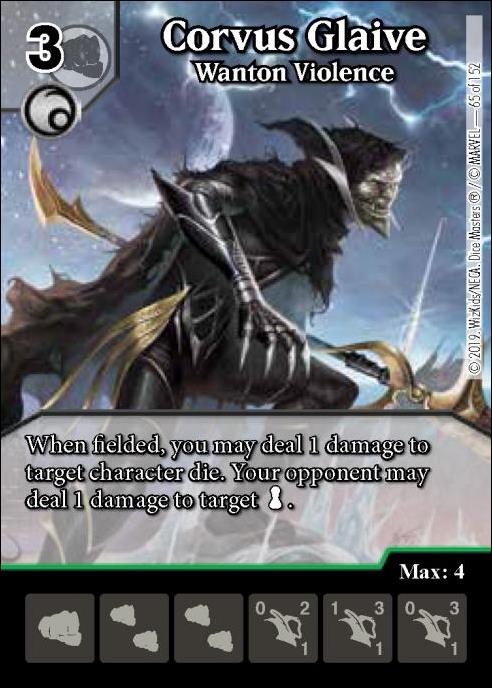 Marvel Dice Masters  Avengers Infinity Gauntlet card 65 Corvus Glaive: Wanton Violence 