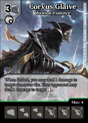 Marvel Dice Masters  Avengers Infinity Gauntlet card 65 Corvus Glaive: Wanton Violence 