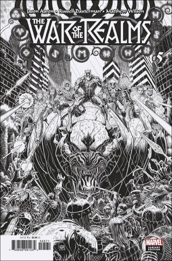 War of the Realms issue 5-H Arthur Adams 1:200 Black & White Cover