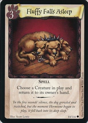 Harry Potter (Base Set) card 84 Fluffy Falls Asleep