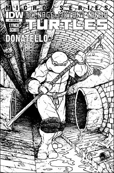 Teenage Mutant Ninja Turtles MicroSeries issue 3-C David Peterson 1:10 Black and White Cover