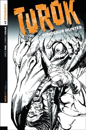 Turok: Dinosaur Hunter (2014) issue 7-C Bart Sears 1:10 Black & White Cover