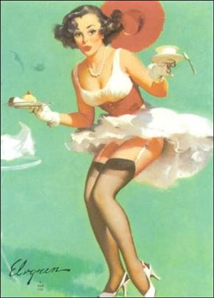 Elvgren's Calendar Pinups (Base Set) card 34 Fresh Breeze