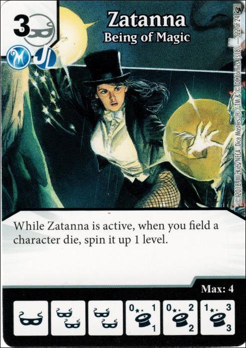 DC Comics Dice Masters Mystics Team Pack card 22 Zatanna: Being of Magic