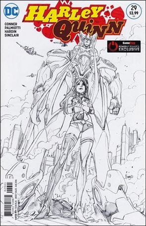 Harley Quinn (2014) issue 29-F Unbagged John Timms GameStop Black & White Cover
