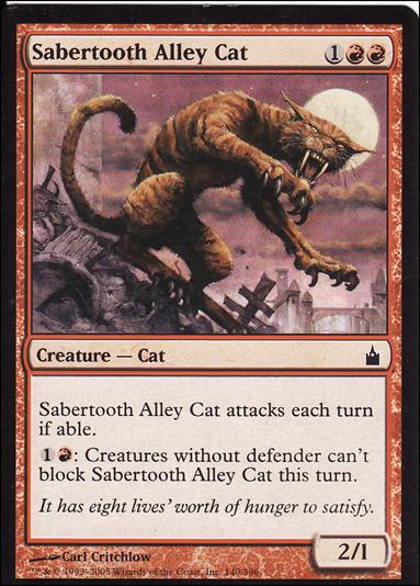 Magic the Gathering: Ravnica (Base Set)  card 140 Sabertooth Alley Cat
