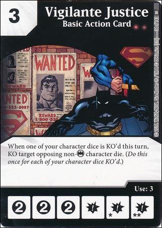 DC Comics Dice Masters World's Finest card 34 Vigilante Justice: Basic Action Card 