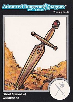 TSR 1991 Trading Cards Premier Edition Factory Set (Base Set) card 86 AD&D - Short Sword of Quickness