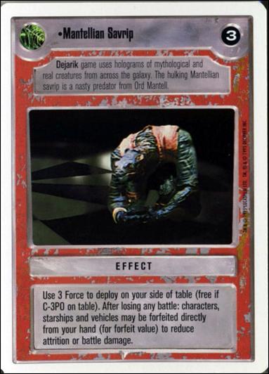 Star Wars: Premiere Unlimited (Base Set) card 215 Mantellian Savrip