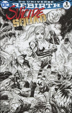 Suicide Squad (2016)  issue 1-L Tyler Kirkham Midtown Comics B&W Cover