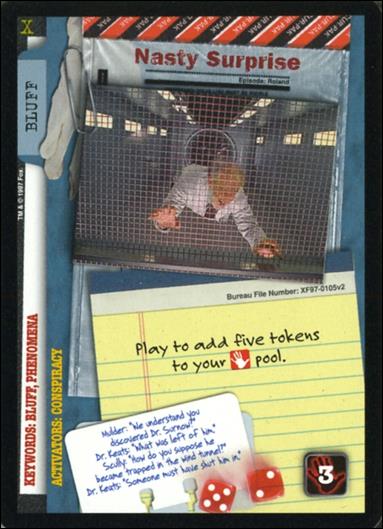 X-Files: The Truth Is Out There (Base Set) card XF97-0105v2 Nasty Surprise