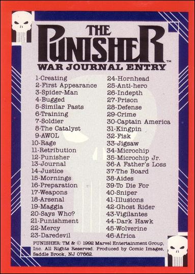 Punisher: Guts and Gunpowder (Base Set) card 90 Checklist