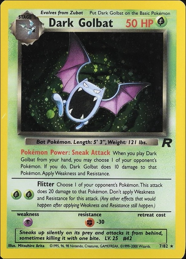 Pokemon: Team Rocket (Base Set) card 7-B Dark Golbat (Holo) - Unlimited