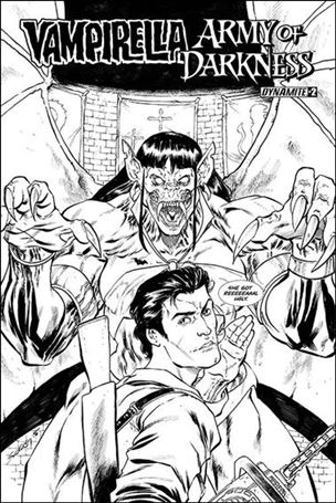 Vampirella/Army of Darkness issue 2-C Tim Seeley 1:10 Black & White Cover