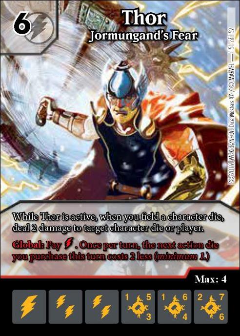 Marvel Dice Masters  Avengers Infinity Gauntlet card 151 Thor: Jormungand's Fear