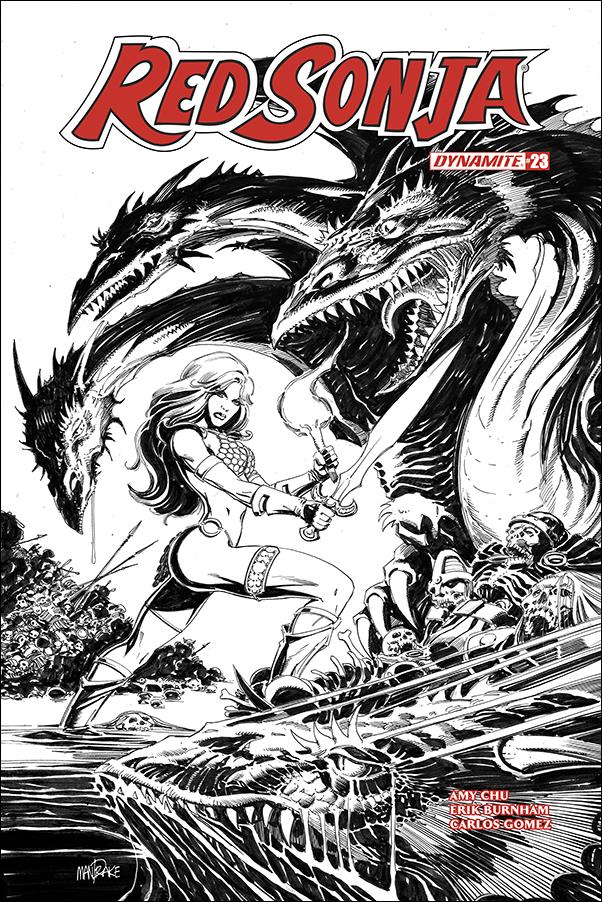 Red Sonja (2017) issue 23-H Tom Mandrake 1:25 Black & White Cover