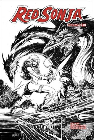 Red Sonja (2017) issue 23-H Tom Mandrake 1:25 Black & White Cover