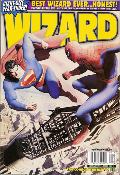 Wizard: The Comics Magazine issue 89-D Unbaggged Alex Ross Superman & Spider-Man Cover