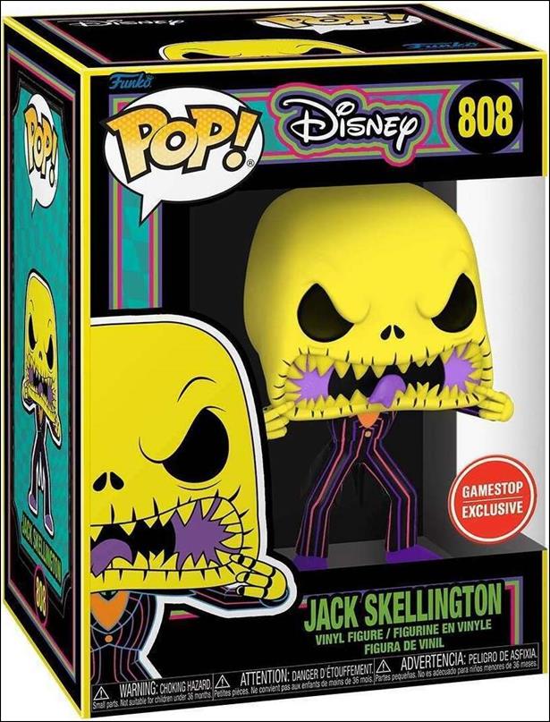 POP! Disney figure 808-B Jack Skellington (Blacklight) Gamestop Exclusive