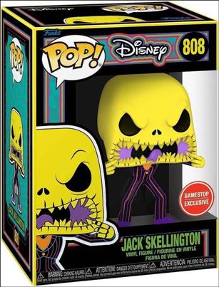 POP! Disney figure 808-B Jack Skellington (Blacklight) Gamestop Exclusive