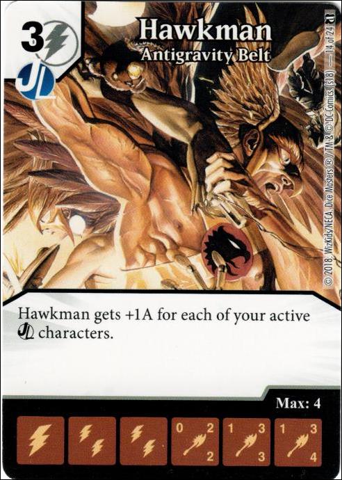 DC Comics Dice Masters Doom Patrol card 14 Hawkman: Antigravity Belt