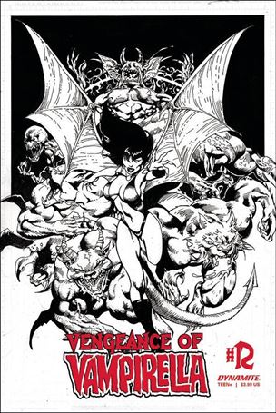 Vengeance of Vampirella (2019) issue 12-G Roberto Castro 1:11 Black & White Cover