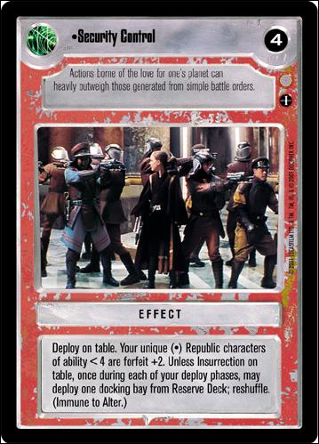 Star Wars: Coruscant Limited (Base Set) card 136 Security Control