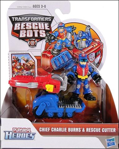 Transformers Rescue Bots figure 3 Chief Charlie Burns and Rescue Cutter