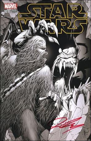 Star Wars (2015) issue 1-ZG DF Keown AOD B&W Cover (Signed by J. Cassaday)